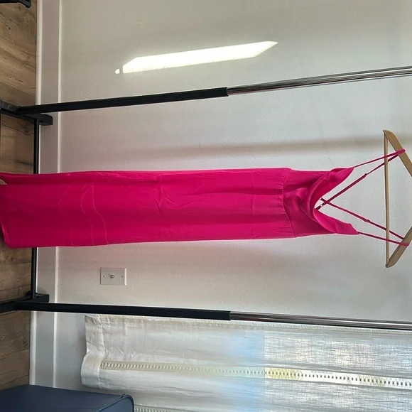 Show Me Your MuMu hot pink Winslet cowl neck slip gown size large - Picture 1 of 16